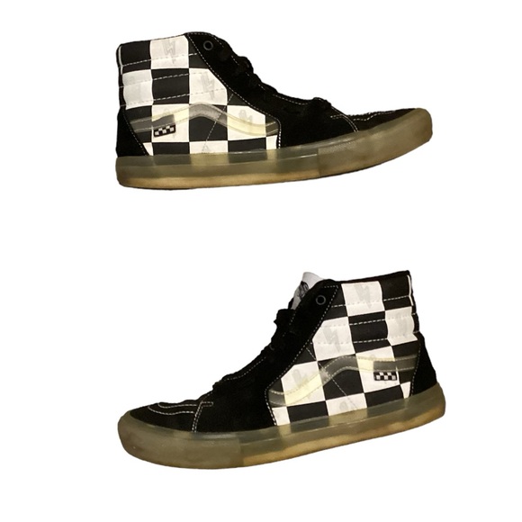 Vans Skateboard Sk8 Classic Hi-Top Oversized Checkerboard 12 - Picture 6 of 14